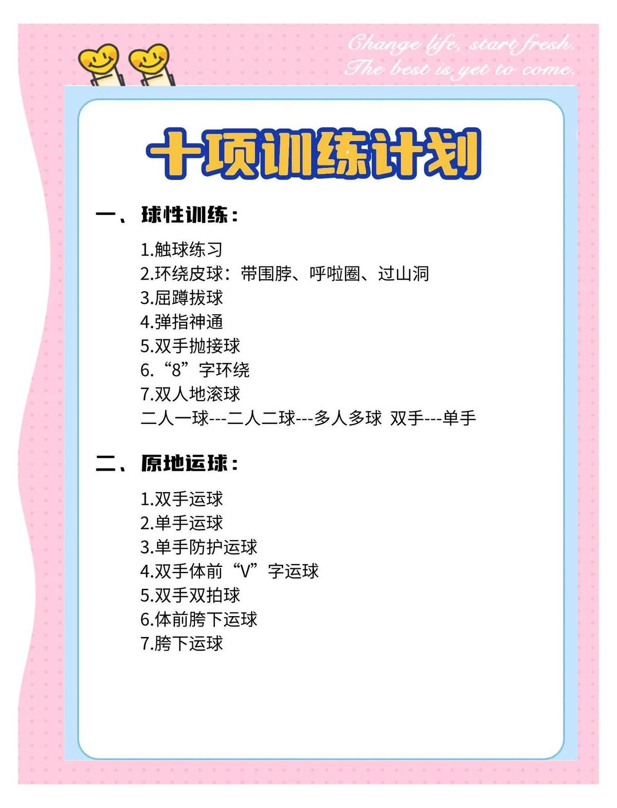 篮球训练营总结 和建议